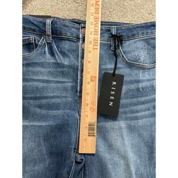 NEW Risen Los Angeles High Waisted Button Fly Flare Jeans Women’s Size 13/31 - Picture 8 of 12